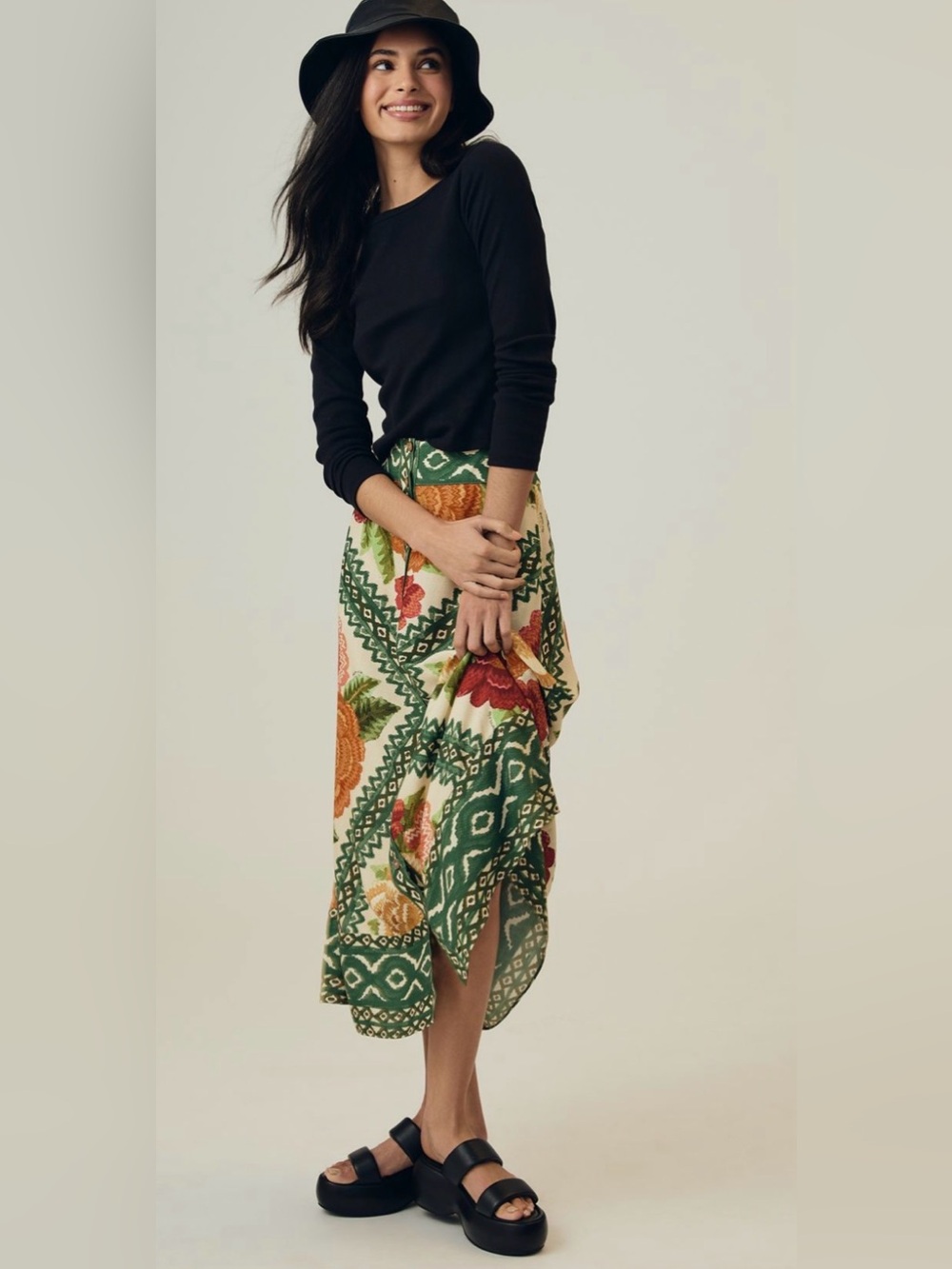 Farm Rio Anthropologie
Buttondown Skirt Sz S
